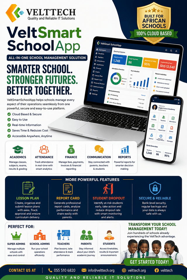 VeltSmartSchoolApp product flyer